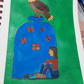 Aprende a mirar siempre hay alguien que te ayuda, solo mira bien. Traditional illustration, Painting, Creativit, Pencil Drawing, and Drawing project by Fatima Romero - 08.21.2021
