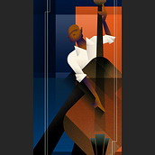 Art Deco Jazz poster series. Design, Traditional illustration, Digital Illustration, and Poster Design project by rodrigo_roesler - 08.21.2021
