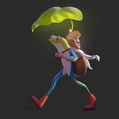 Regina the frog. Traditional illustration, and Character Design project by Celia Heredia - 03.07.2021