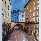 Mein Kursprojekt: Architektonische Darstellung mit Aquarell. Traditional illustration, Sketching, Drawing, Watercolor Painting, Architectural Illustration, and Sketchbook project by steffi_4 - 08.23.2021