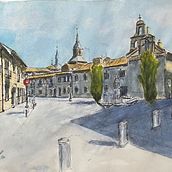 Mi Proyecto del curso: Sketching Plaza San Diego, Alcalá de Henares - Madrid. Design, Traditional illustration, Sketching, Architectural Illustration, and Sketchbook project by Edu García - 07.20.2021