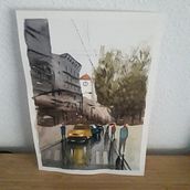 Mi Proyecto del curso: Paisajes urbanos en acuarela. Projekt z dziedziny  Sztuki piękne, Malowanie akwarelą,  R i sunek architektoniczn użytkownika Silvana Gonzalez - 24.08.2021