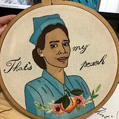 Meu projeto do curso: Criação de retratos bordados com aquarela - Mildred. Painting, Watercolor Painting, and Embroider project by Nathalia Ritter - 08.24.2021