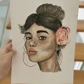 Meu projeto do curso: Retrato ilustrado em aquarela. Traditional illustration, Fine Arts, Painting, Drawing, Watercolor Painting, Portrait Drawing, and Artistic Drawing project by D Viegas - 08.24.2021