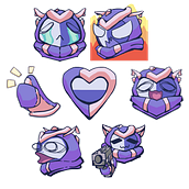OC twitch emotes/whatsapp stickers . Ilustrasi tradisional, Menggambar, Gambar Digital, Dan Desain proyek oleh anquel - 07.10.2021