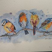 My project in Artistic Watercolor Techniques for Illustrating Birds course. Traditional illustration, Watercolor Painting, Realistic Drawing, and Naturalistic Illustration project by Lill-Ann Kvalø - 08.25.2021