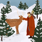 My project in Creative Composition for Illustration with Procreate course inspired by Rovaniemi, Finland.. Ilustração tradicional, Criatividade, Ilustração digital, e Desenho digital projeto de chiarailustra - 25.08.2021