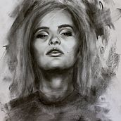 My project in Artistic Charcoal Portraiture: Creating Atmosphere course. Ilustração tradicional, Artes plásticas, Desenho, Desenho de retrato, Desenho realista, e Desenho artístico projeto de Adela Benesova - 25.01.2022