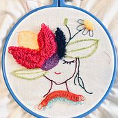 Bordado con aguja mágica - Dama Vernal. Embroider, and Punch Needle project by jof_17 - 08.26.2021