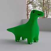 DINOSAURIO. Design, 3D Character Design, 3D, and 3D Modeling project by César Ureña - 07.05.2021