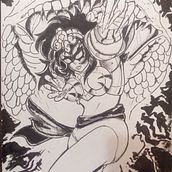 Fan Art -Saint Seiya "Cablleros del Zodiaco". ---Shaina de Ophiuchus---. Un proyecto de Ilustración tradicional, Bellas Artes, Pintura, Cómic e Ilustración con tinta de Hugo Alejo Exequiel Servin - 26.08.2021