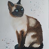 My project in Expressive Animal Portraits in Watercolor course. Traditional illustration, Watercolor Painting, Realistic Drawing, and Naturalistic Illustration project by Christina van den Ende - van Duren - 08.26.2021