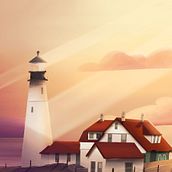 Portland Head Lighthouse. Projekt z dziedziny Trad, c i jna ilustracja użytkownika Jean Ellis - 27.08.2021
