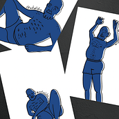 Summer Doodles (Dark blue). Traditional illustration, Digital Illustration, and Street Art project by Antonio Fernández San Emeterio - 08.27.2021