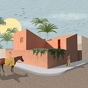 My Project in Architectural Visualization Using Digital Collage Course. Architecture, Graphic Design, Interior Architecture, Interior Design, L, scape Architecture, Collage, Digital Architecture, and Architectural Illustration project by Gabriela Tavares - 08.27.2021