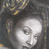 mulher dourada. Ilustração tradicional, Artes plásticas, Desenho, Desenho de retrato, Desenho realista, e Desenho artístico projeto de Edgar Oliveira Silva - 28.08.2021