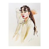 Portrait Sketch for Customized Postcards. Traditional illustration project by Ann So - 08.28.2021