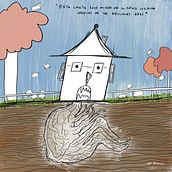 Casita con ansiedad al futuro incierto de nuestro país   Ein Projekt aus dem Bereich Traditionelle Illustration von mafebenavidesodar01 - 28.08.2021
