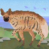 The stripped hyena. Un progetto di Illustrazione vettoriale, Illustrazione digitale e Illustrazione infantile di sami - 25.07.2021