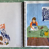 My project in Exploratory Sketchbook: Find Your Drawing Style course. Traditional illustration, Creativit, Drawing, Sketchbook, Gouache Painting, Sketching, and Watercolor Painting project by laureninaus - 08.25.2021