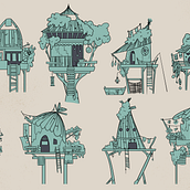 Fôn's adventure. Traditional illustration, Design, and Game Design project by Linda Khamphoukeo - 08.30.2021