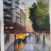 Mi Proyecto del curso: Paisajes urbanos en acuarela. Fine Arts, Watercolor Painting, and Architectural Illustration project by rosarinlaba - 08.30.2021