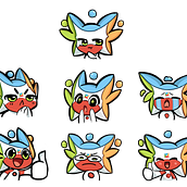 Emotes, stickers character . Traditional illustration, and Character Design project by josue emanuel - 08.28.2021