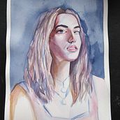 My project in Artistic Portrait with Watercolors course. Fine Arts, Painting, Watercolor Painting, and Portrait Drawing project by Olga - 08.30.2021