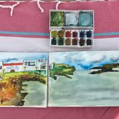 FORMENTERA. Een project van Traditionele illustratie, Aquarelschilderen,  Architecturale illustratie y Sketchbook van Alicia Cabacas - 21.06.2021