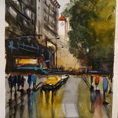 Mi Proyecto del curso: Sol y lluvia Ein Projekt aus dem Bereich Bildende Künste, Aquarellmalerei und Architektonische Illustration von consesimon - 01.09.2021