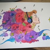 Mon projet du cours : Techniques d'aquarelle pour des illustrations féériques. Traditional illustration, Drawing, Watercolor Painting, and Editorial Illustration project by Virginie Brun - 09.01.2021