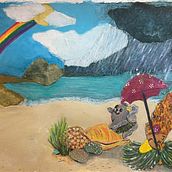 My project in Children's Narrative Illustration with Mixed Techniques course. Traditional illustration, Collage, Pencil Drawing, Children's Illustration, Narrative, and Gouache Painting project by Catherine Dawgert - 09.01.2021