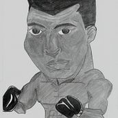 MUHAMMAD ALI EM CARICATURA GRAFITE Ein Projekt aus dem Bereich Traditionelle Illustration und Zeichnung von Natan Moreira - 01.09.2021