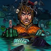 Aquaman. Een project van Traditionele illustratie,  Digitaal schilderij, Stripboek y Digitale tekening van Alvaro Luna - 02.09.2021