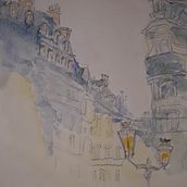 Mon projet du cours : Paysages urbains à l’aquarelle. Fine Arts, Watercolor Painting, and Architectural Illustration project by Jospeh Dragoman - 09.02.2021