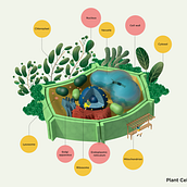 The Plant Cell. Traditional illustration, and Design project by Jing Zhang - 09.04.2021