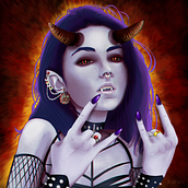 Demon Girl . Un proyecto de Ilustración tradicional, Dibujo a lápiz, Dibujo de Retrato, Dibujo digital y Pintura digital de Aidan Dunmore - 01.05.2021