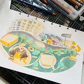 Meu projeto do curso: Sketchbook pictórico com guache. Traditional illustration, Sketching, Drawing, Architectural Illustration, Sketchbook, and Gouache Painting project by Margarida Pires - 09.02.2021