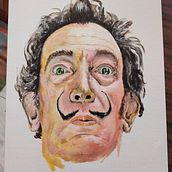 Dalì's portrait. Traditional illustration, and Painting project by infogbaldini - 09.03.2021