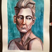 Mi Proyecto del curso: Retrato artístico en acuarela. Fine Arts, Painting, Watercolor Painting, and Portrait Drawing project by juliaromrom - 09.05.2021
