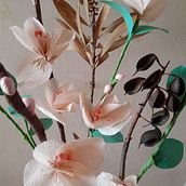 Mi Proyecto del curso: Técnicas para la creación de flores de papel (Flores de Durazno, ももの花、Peach´s Flowers). Un proyecto de Papercraft, Decoración de interiores y DIY de Silvia Rodriguez - 05.09.2021