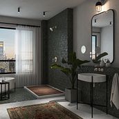 Boho bathroom. Een project van Interieurontwerp, Interactief ontwerp y 3D van Alia Aziz - 06.09.2021