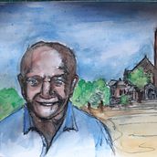 My very old neighbour in Amsterdam. Traditional illustration project by Suzan Hekkelman - 09.06.2021