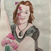 Mon projet du cours : Portrait illustré à l’aquarelle. Traditional illustration, Fine Arts, Painting, Drawing, Watercolor Painting, Portrait Drawing, and Artistic Drawing project by Sylvie BERTHELOT-PLANQUES SYLVIE - 09.06.2021
