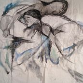 Tiempo de contar con el cuerpo, danzando telas. Een project van  Tekening, Aquarelschilderen y  Artistieke tekening van Carolina Pedrido Bazin - 06.09.2021