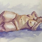 Mi Proyecto del curso: Figura humana en acuarela. Projekt z dziedziny Trad, c, jna ilustracja,  Sztuki piękne,  Malarstwo, Malowanie akwarelą, R, sunek realist, czn, R i sunek anatomiczn użytkownika Pili Ciarrocca - 08.09.2021