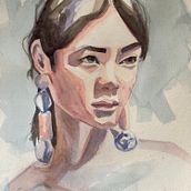 Mi Proyecto del curso: Retrato artístico en acuarela. Projekt z dziedziny  Sztuki piękne,  Malarstwo, Malowanie akwarelą i Portret użytkownika Pili Ciarrocca - 08.09.2021