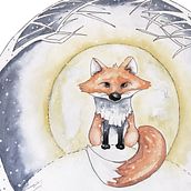 Moonlight Fox - Illustration . Traditional illustration, Watercolor Painting, Ink Illustration, Paper Craft, Product Design, and Advertising project by Tracey Preston - 09.08.2021