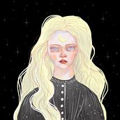 Cayendo en las estrellas. Ilustração tradicional, Design e Ilustração digital projeto de Mayra Prieto Ballen - 08.09.2021