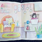My project in Exploratory Sketchbook: Find Your Drawing Style course. Ilustração tradicional, Esboçado, Criatividade, Desenho, Pintura em aquarela, Sketchbook, e Pintura guache projeto de divya nair - 07.09.2021